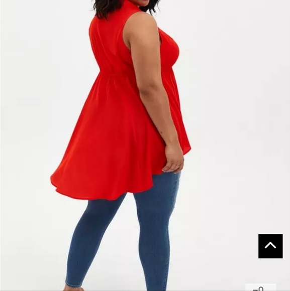 Like new Torrid 2x Babydoll Poplin Button-Front Shirt - Picture 2 of 6